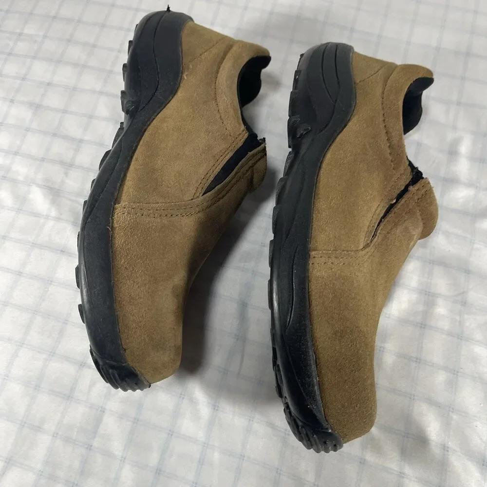 Brazos Work Force Mens Size 10 D Brown Suede Slip On Work Shoes